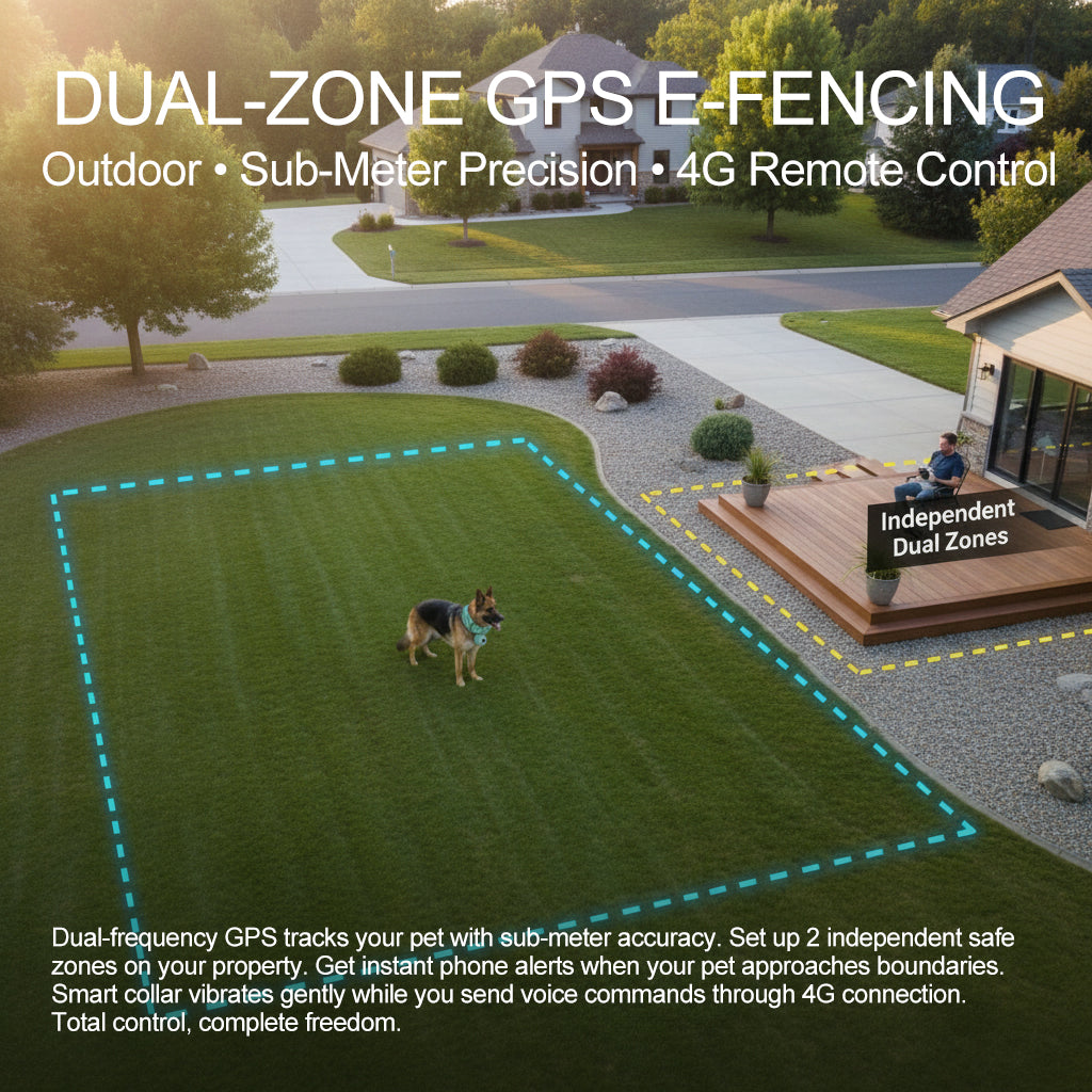 FetchLink C08 Smart Pet Collar with GPS E-fencing 1080P FHD Camera