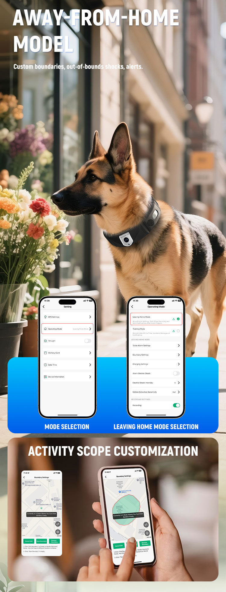 FetchLink C10 Smart GPS Pet Collar with Integrated 2MP Live Camera