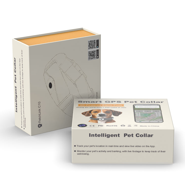 FetchLink C10 Smart GPS Pet Collar with Integrated 2MP Live Camera