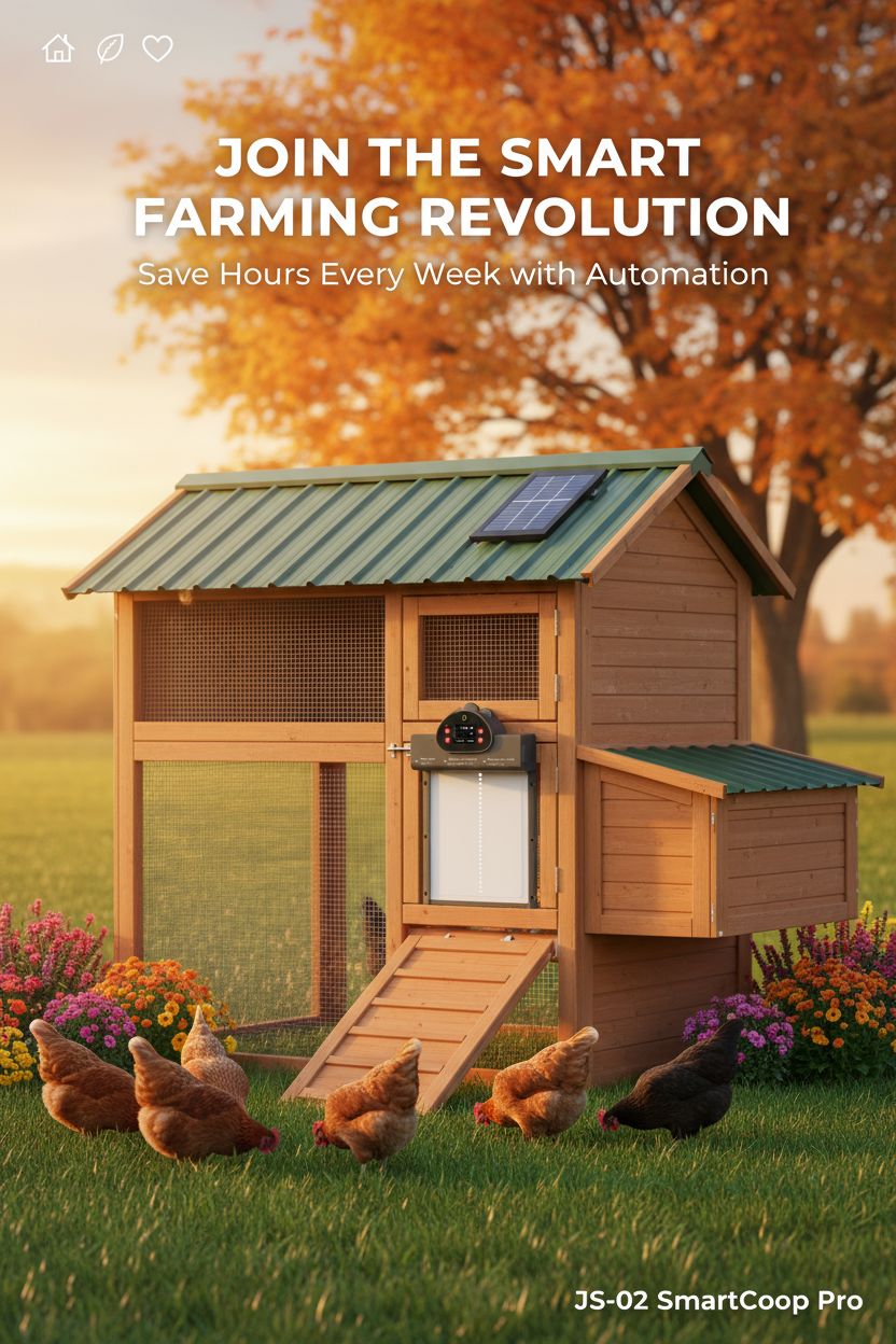 JS-02 SmartCoop Pro: Advanced 2K Camera Automatic Chicken Coop Door with WiFi