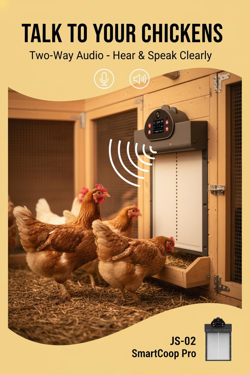 JS-02 SmartCoop Pro: Advanced 2K Camera Automatic Chicken Coop Door with WiFi