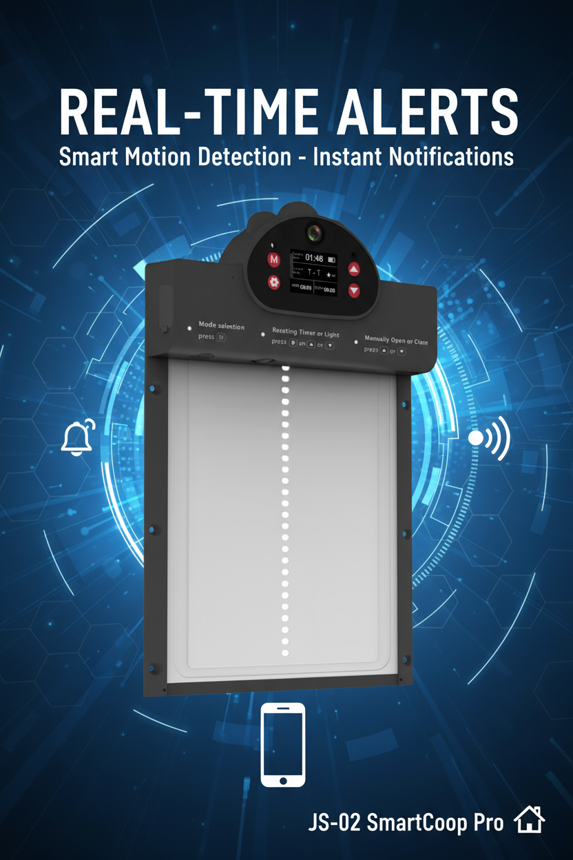 JS-02 SmartCoop Pro: Advanced 2K Camera Automatic Chicken Coop Door with WiFi