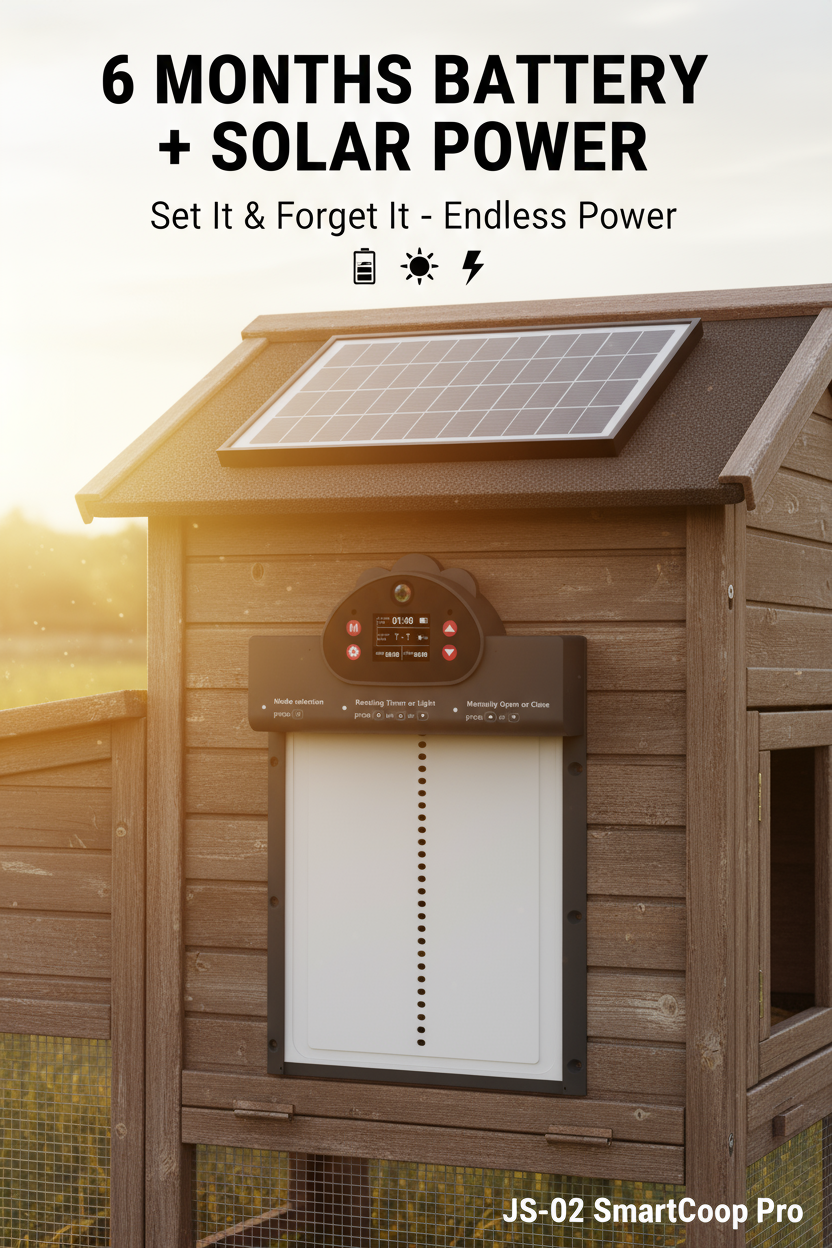 JS-02 SmartCoop Pro: Advanced 2K Camera Automatic Chicken Coop Door with WiFi