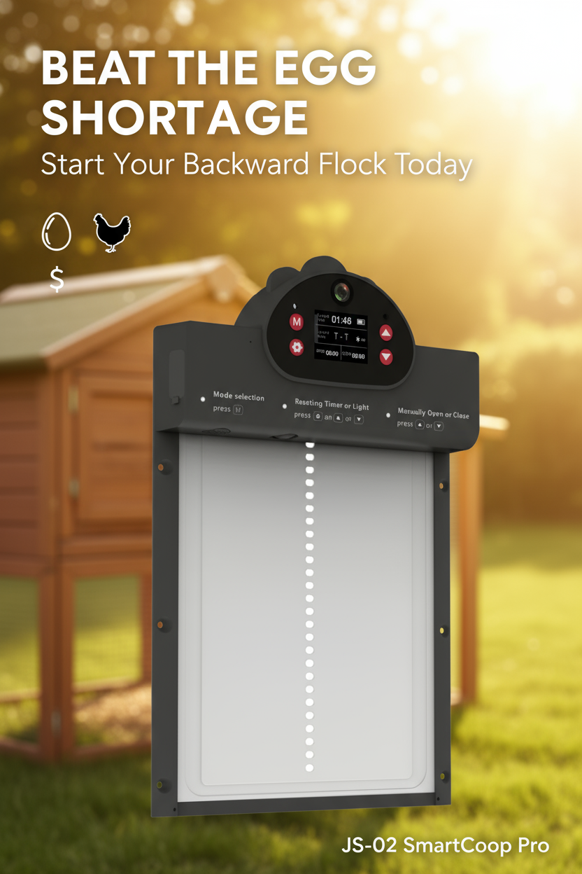 JS-02 SmartCoop Pro: Advanced 2K Camera Automatic Chicken Coop Door with WiFi