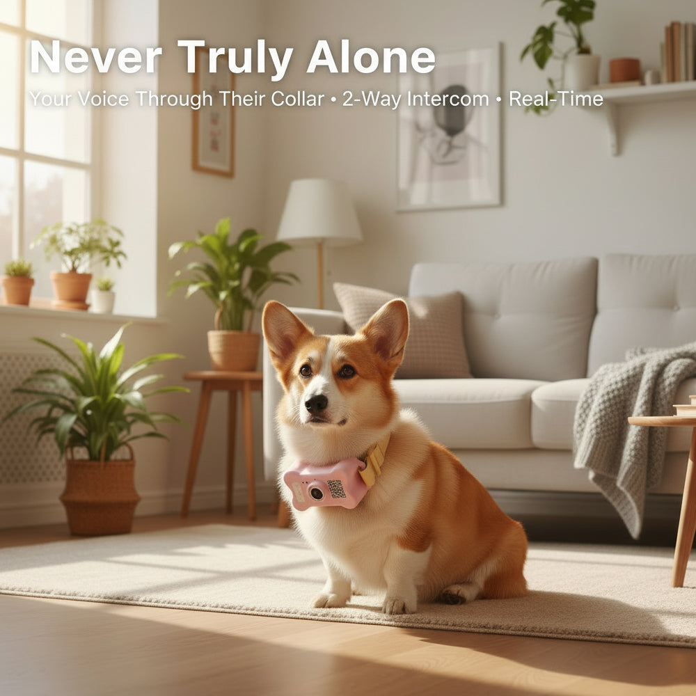 FetchLink M1 Pet Collar Camera – 4G Live Stream, Anti-Shake, Health Monitor & Behavior Correction