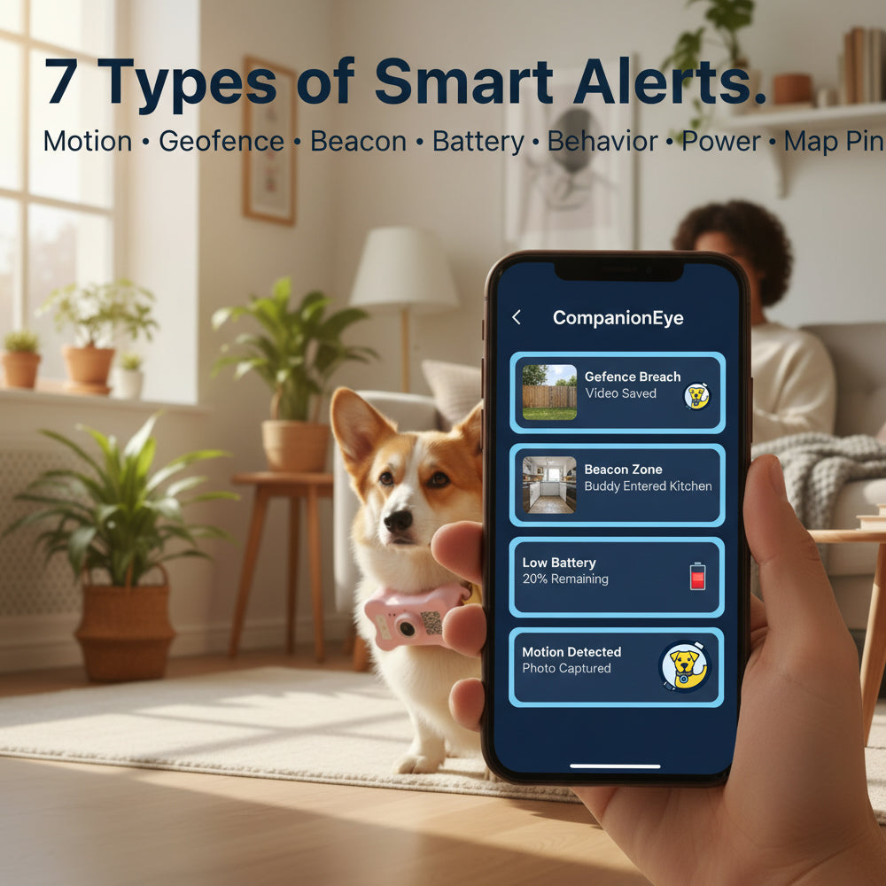 FetchLink M1 Pet Collar Camera – 4G Live Stream, Anti-Shake, Health Monitor & Behavior Correction