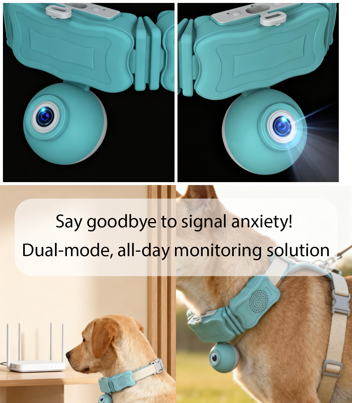 FetchLink C05 Smart Pet Collar with Live Camera - 4G/WiFi Pet Monitor with Two-Way Audio