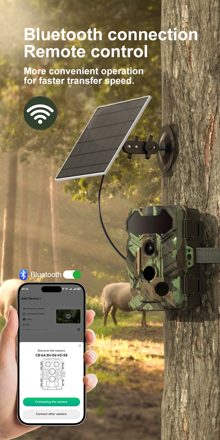 S29-D IP66 Wireless Solar Trail Camera Time Lapse Wildlife Monitoring Hunting Camera