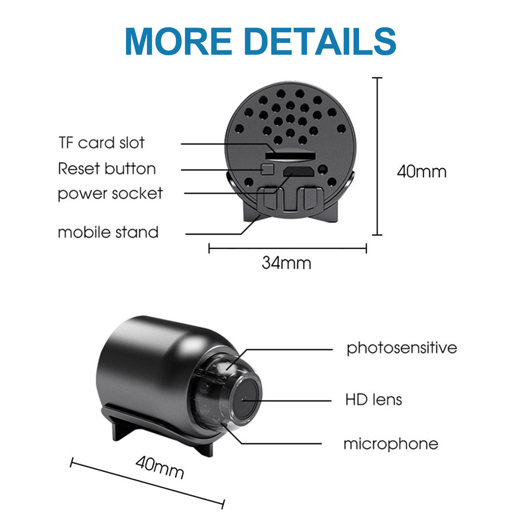X5 Infrared Night Vision Mini Security Camera 1080P 2.4GHz WiFi with Microphone Home CCTV Camera