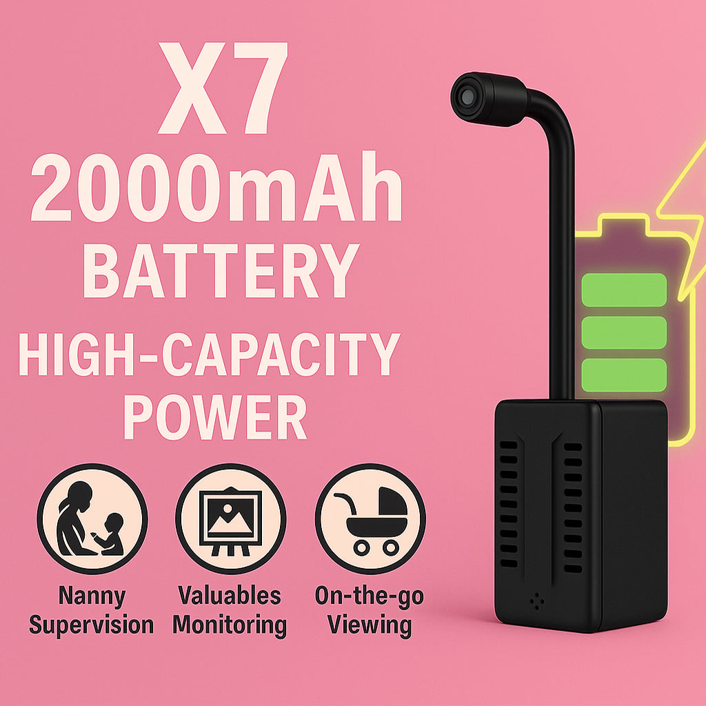 X7 Mini WiFi Camera 1080P HD Wireless Security Camera Battery Powered Portable Spy Cam 2.4GHz Bluetooth CCTV